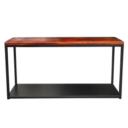 Stolik kawowy industrialny / loft z blatem drewnianym KM1